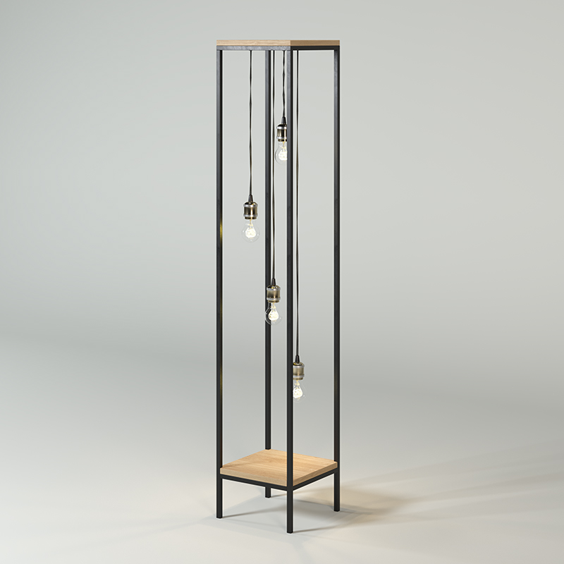 KAS0315-4 bulb / Luminaire Iron - 4 ampoules (30x30x160)