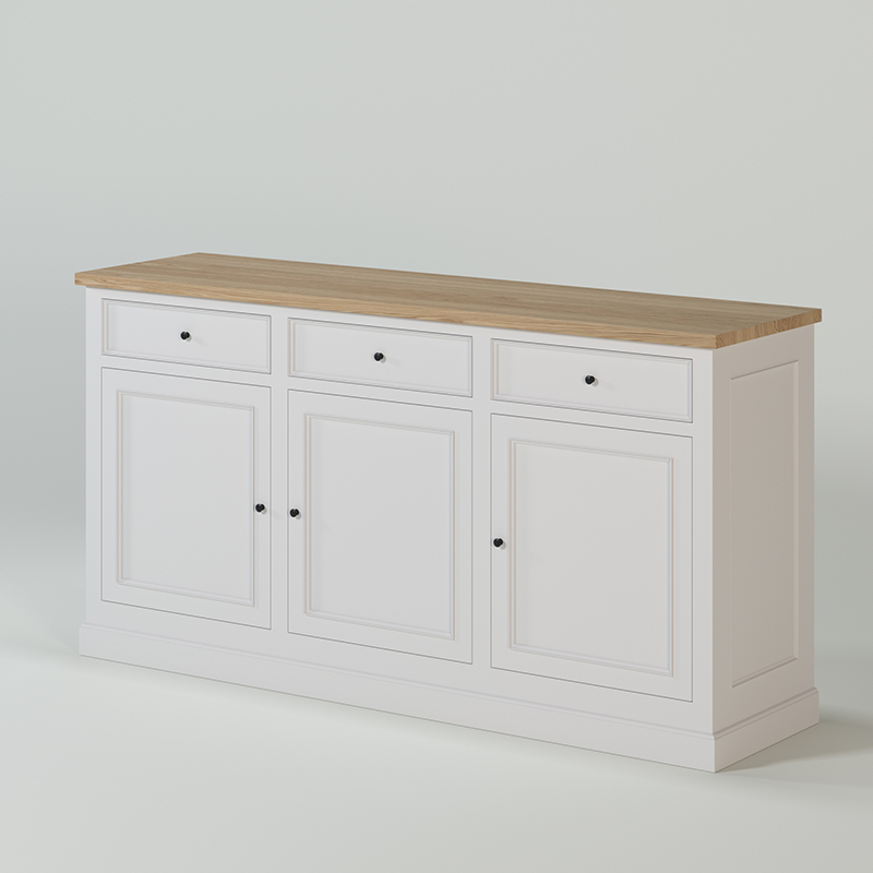 KAS0504-2 / Dresser New Rio / 3 portes / 3 tiroirs / 2 étagères (183x49x95)