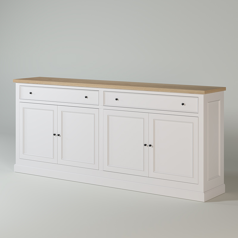 KAS0504-3 / Dresser New Rio / 4 portes / 2 tiroirs / 2 étagères (228x49x95)