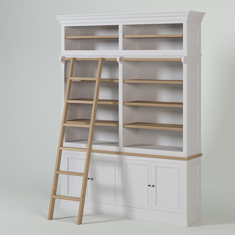 KAS0505-3 / Bookcase New Rio / 4 portes / tablette chêne (188x47x250)