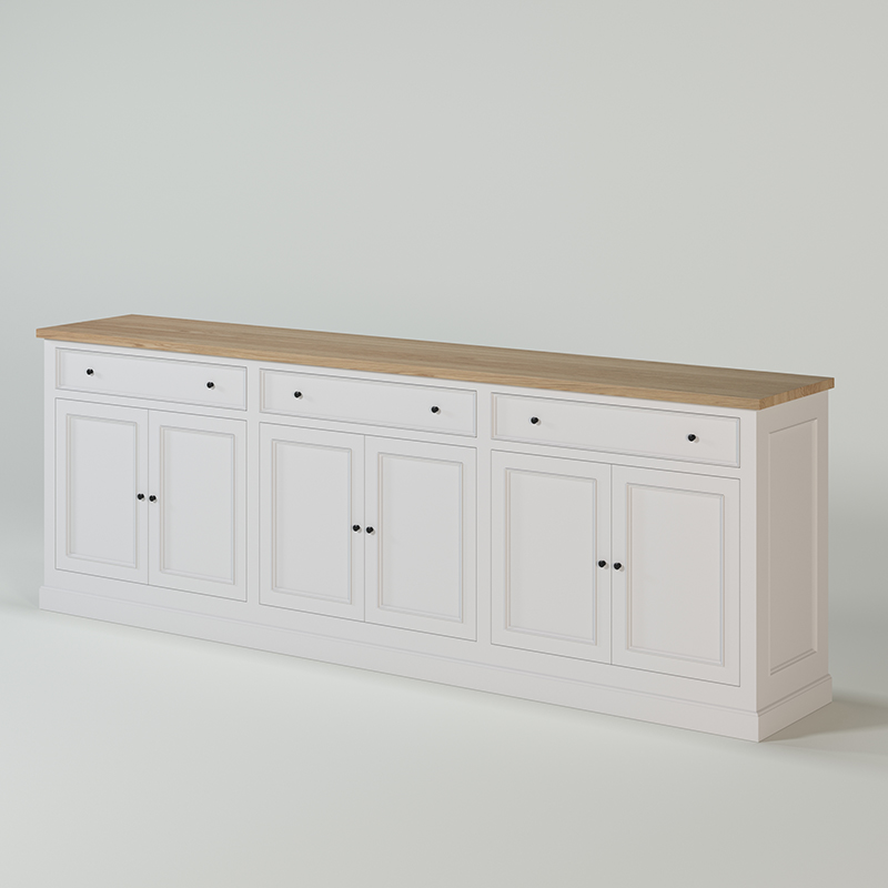KAS0504-4 / Dresser New Rio / 6 portes / 3 tiroirs / 3 étagères (272x49x95)