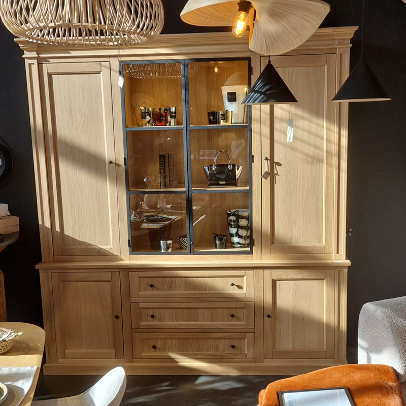 KAS0404-4 / Bookcase Nantes / 3 tiroirs (220x46x230)