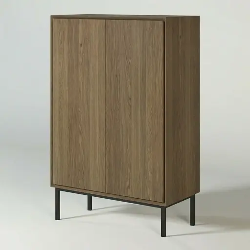 KAS0105-1 / Buffet Cadiz 2 portes & 2 étagères (80x38x128)