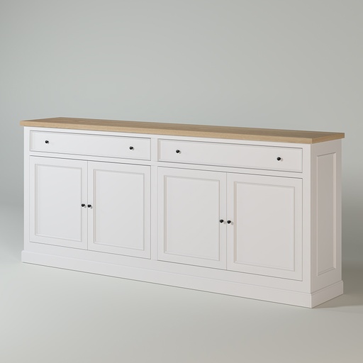 KAS0504-3 / Dresser New Rio / 4 portes / 2 tiroirs / 2 étagères (228x49x95)