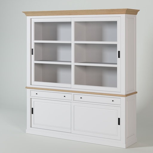 KAS0507-1 / Vaisselier Garonne New Rio / 4 portes / 2 tiroirs / tablette chêne (215x47x230)  (215x47x230)