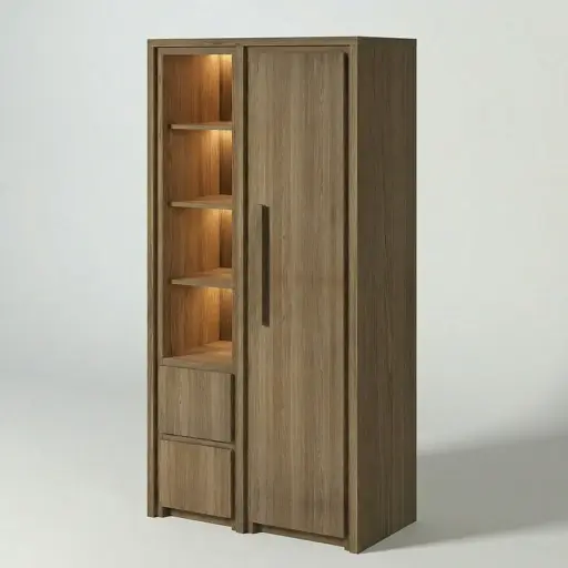 KAS0205-1P1C / Wardrobe Corfou - 1 Porte - 1 Colonne (104x55x210)